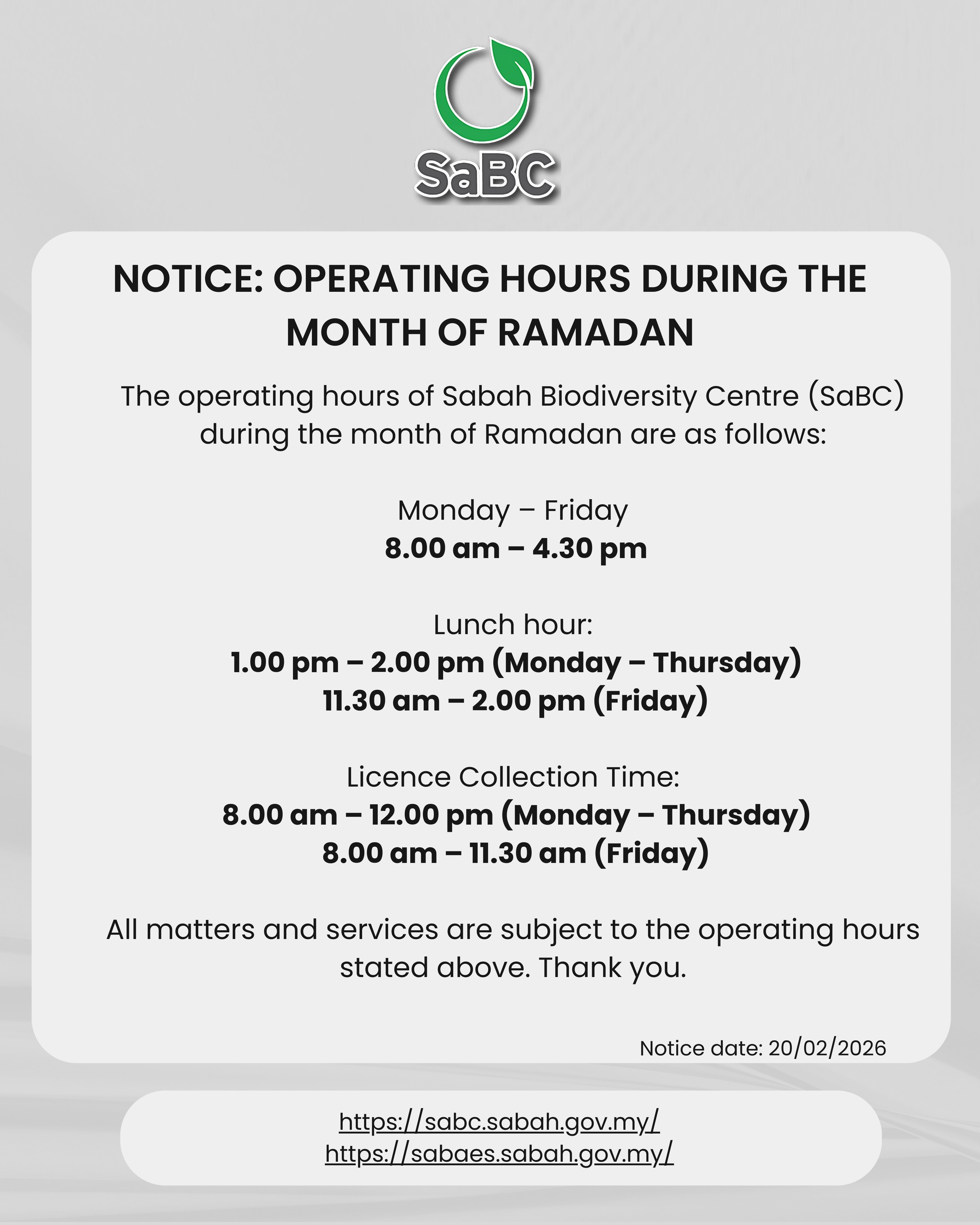NOTICE RAMADAN